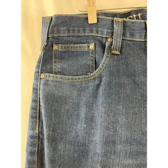 Carhartt Straight Fit Dark Denim Jeans Men's Size 32 X 34 Workwear